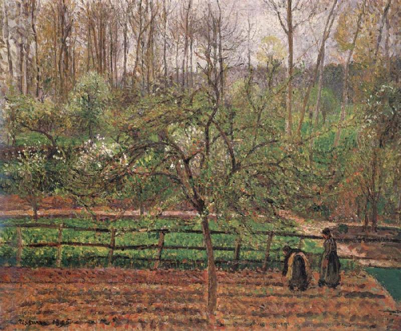 Camille Pissarro Springtime,grey weather,Eragny china oil painting image